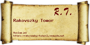 Rakovszky Tomor névjegykártya